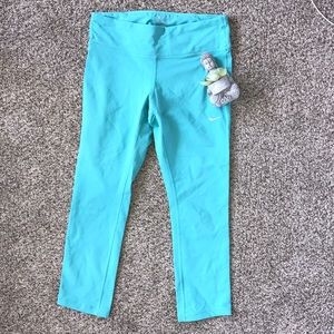 Tiffany Blue Nike Dri-Fit Cropped Leggings